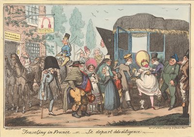 Reser i Frankrike -eller, -Diligensets avgång av George Cruikshank