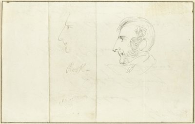 Två självporträtt i profil av George Cruikshank