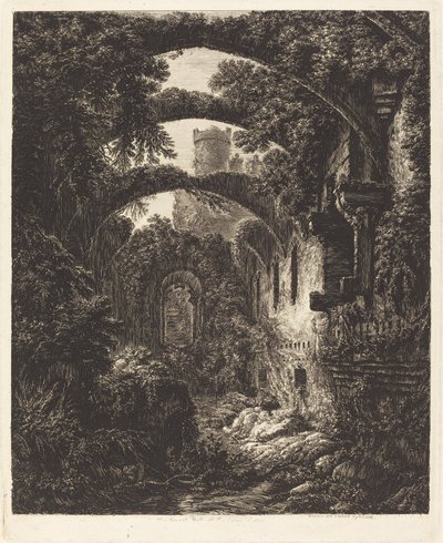The Great Hall på Conway Castle av George Cuitt the Younger