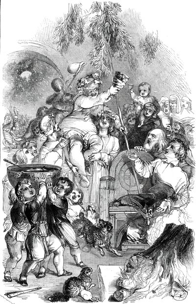 Bringing in Christmas - tecknad av William Harvey, 1845. av George Dalziel