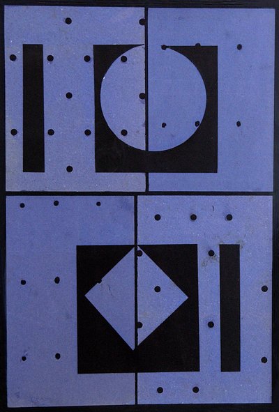 Collage, Blue Mercato, 2004 (kort och papper) av George Dannatt