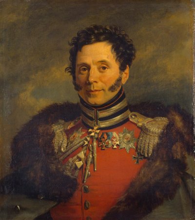 Porträtt av general Nikolai Ivanovich Depreradovich 1767-1843, före 1825 av George Dawe