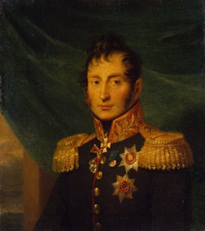 Porträtt av Nikolai Alexeyevich Tuchkov 1765-1812, före 1825 av George Dawe