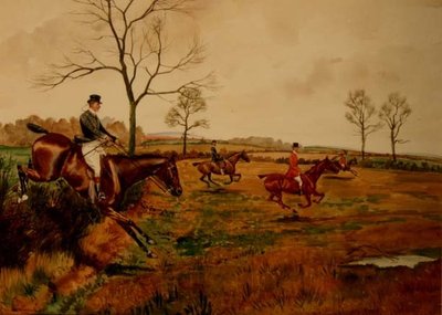 Jakt i full galopp (akvarell på papper) av George Derville Rowlandson