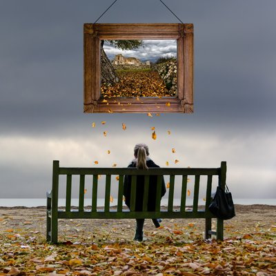 Inramad höstkontemplation av George Digalakis