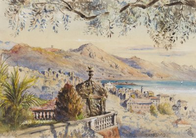 San Remo, 12 januari 1878 (wc på papper) av George Douglas Tinling