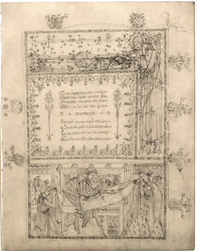 Studie för en illumination för "En dröm om en välsignad ande" av George Dutch Davidson