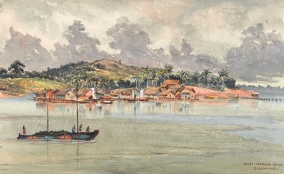 Inner Harbour, S Side, Singapore, ca 1859-62 (akvarell) av George E.L.S. Sanford