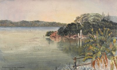 Singapore, Inner Harbour, augusti 1862   (vattenfärg) av George E.L.S. Sanford