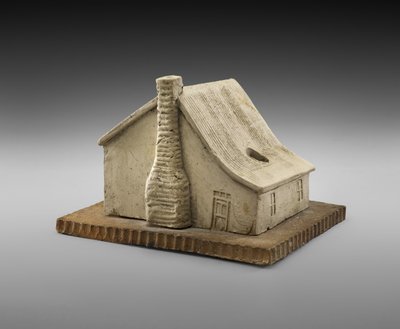 Log Cabin Inkwell, ca. 1900 (lergods) av George E. Ohr