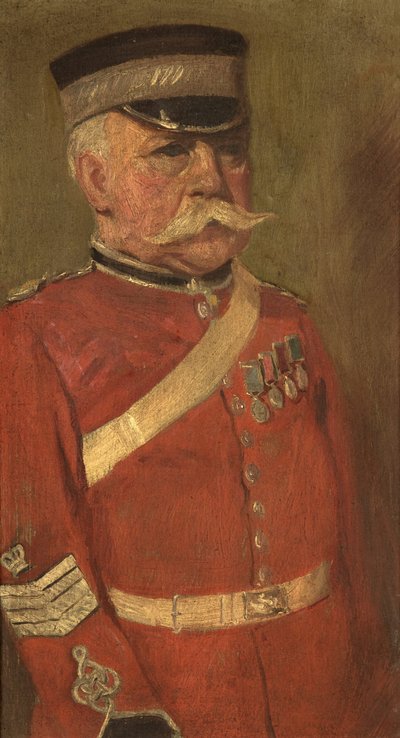 Porträtt av Jas George, R.N. & 3:e, c. 1920 (olja på panel) av George Edmund Butler