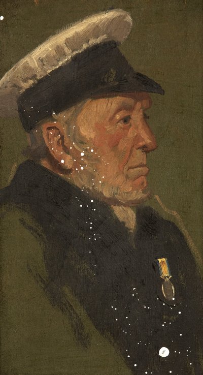 Porträtt av W. Lavington, R.N., ca. 1920 (olja på panel) av George Edmund Butler