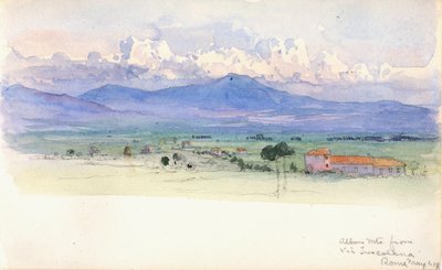 Albanbergen från Via Tuscolana, Rom, 1900. av George Elbert Burr