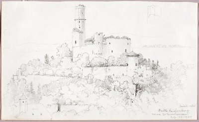 Slottet Reichenberg, nära St. Goarshausen av George Elbert Burr