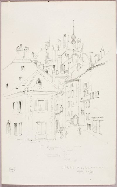 Gamla hus, Lausanne av George Elbert Burr