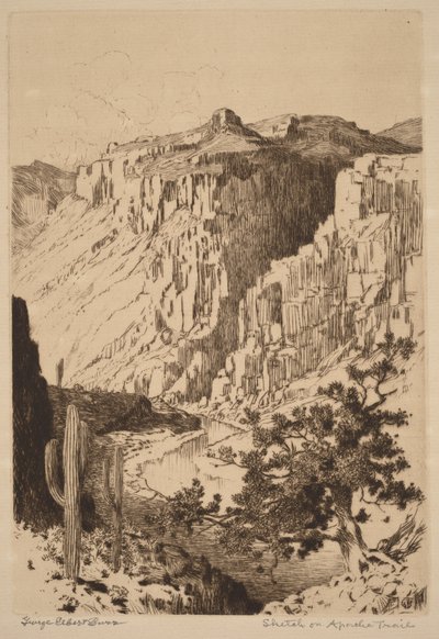 Skiss på Apache Trail, Arizona av George Elbert Burr