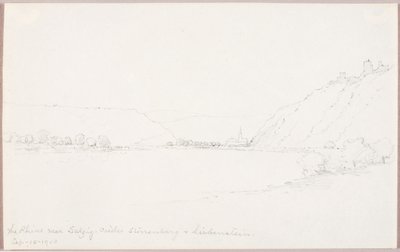 Rhen nära Salzig, slotten Stirrenberg och Liebenstein av George Elbert Burr
