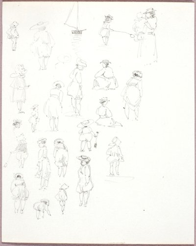 Utan titel--Figurstudier från baksidan av George Elbert Burr