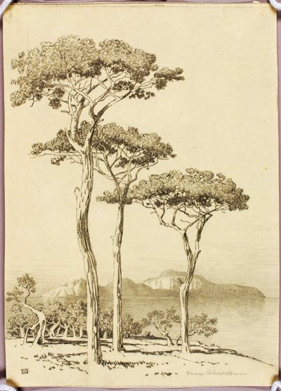 Utan titel (överföringsteckning för Capri från Sorrento) av George Elbert Burr
