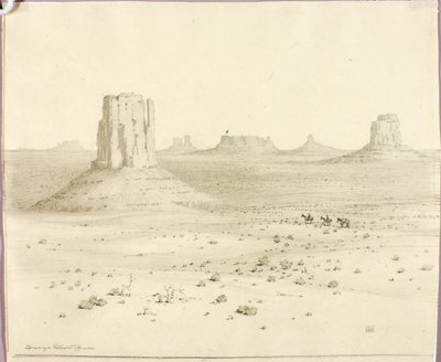 Utan titel (överföringsteckning för Ökenmonument, Arizona) av George Elbert Burr
