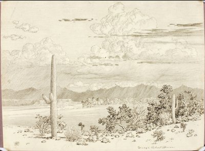 Utan titel (överföringsteckning för Verde River, Apache-reservatet, Arizona) av George Elbert Burr