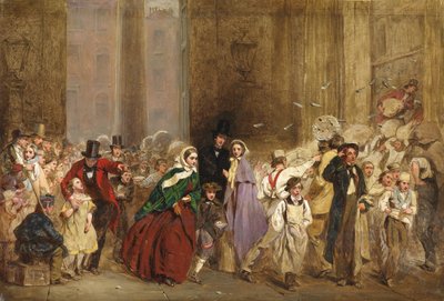 En skiss för The General Post Office, One Minute to Six, 1860 av George Elgar Hicks