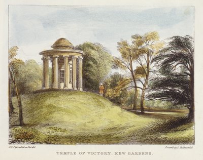 Temple of the Sun, Arboretum, Kew Gardens, plåt 20 från Kew Gardens: A Series of Twenty-Four Drawings on Stone, graverad av Charles Hullmandel (1789-1850) publicerad 1820 (handfärgad litho) av George Ernest after Papendiek