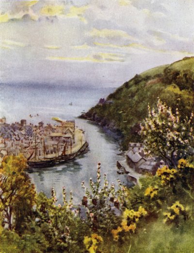 Looe (färg litho) av George Franck Nicholls