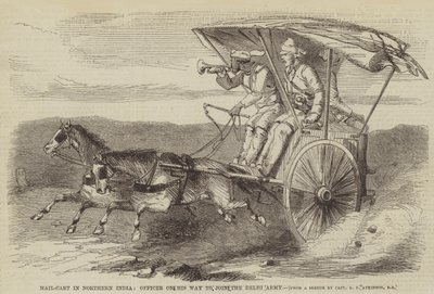 Mail-Cart i norra Indien, officer på väg att gå med i Delhi-armén av George Francklin Atkinson
