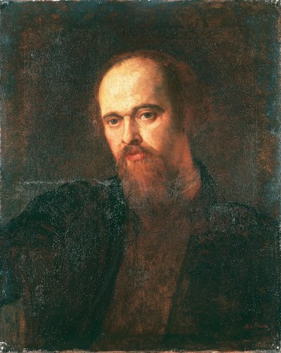 Porträtt av målaren Dante Gabriel Rossetti av George Frederic Watts