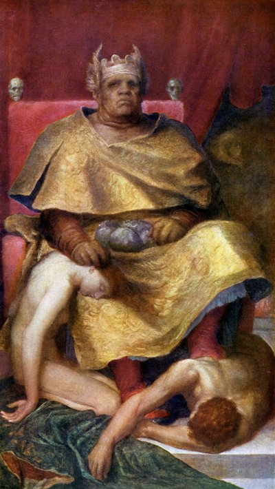 Mammom (färglitografi) av George Frederick (after) Watts