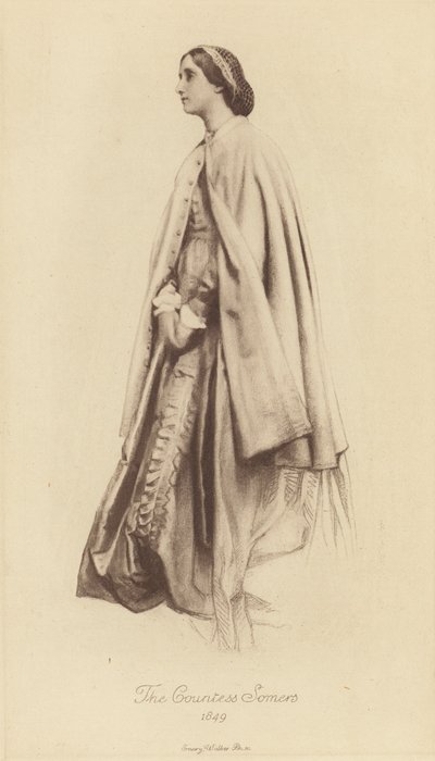 Virginia, grevinna Somers (litho) av George Frederick (after) Watts