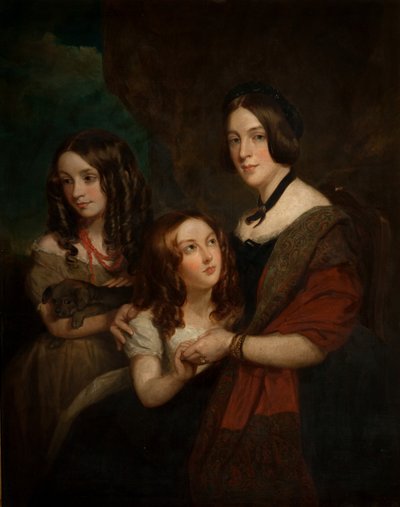 Lady Caroline Towneley med två av hennes döttrar, Caroline och Emily (kopia efter Francis Grant), 1860 av George Frederick Clarke