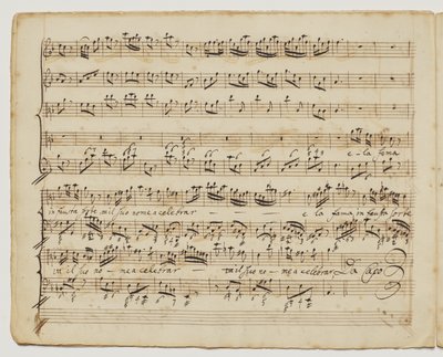 Preggio är sol d "un alma forte, f.6v från" Aditionall [sic] songs for Rinaldo ", c.1717 av George Frederick Handel