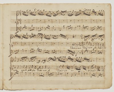 Kom o kära vem utan sin kärna, f.7r från "Aditionall [sic] songs for Rinaldo", c.1717 av George Frederick Handel