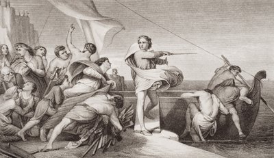 Kung Alfred hetsar anglosaxarna att slå tillbaka invasionen av danskarna år 876 e.Kr., från 