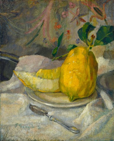 Melon och citron, ca 1900 (olja på duk på trä) av George French Angas