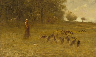 Flicka med kalkoner, 1883-84 av George Fuller