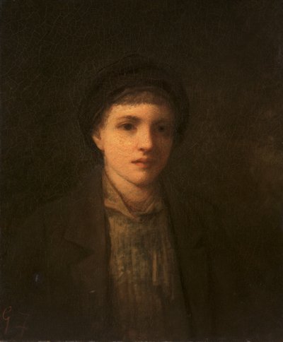 Huvud av en pojke (olja på duk) av George Fuller