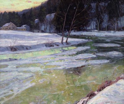 Tystnad och kvällsljus (olja på duk) av George Gardner Symons