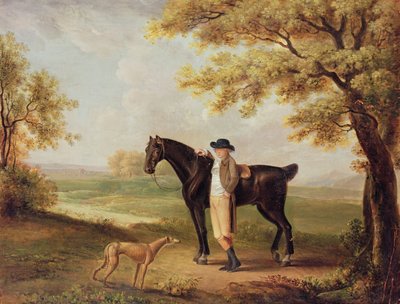 Häst, ryttare och whippet av George Garrard