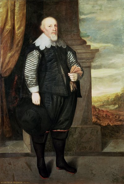 Porträtt av Sir Arthur Ingram (ca 1570-1642) 1638 (olja på duk) av George Geldorp