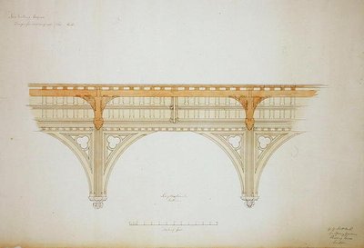 New College Oxford: Design för New Hall Roof av George Gilbert Scott