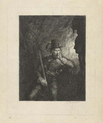 Beväpnad rånare i en grotta av George Gillis Haanen
