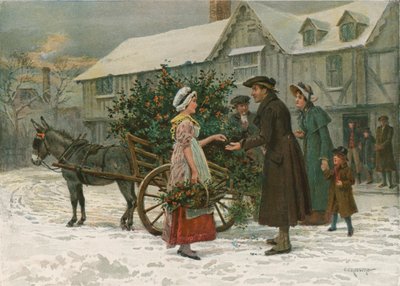 The Holly Cart  av George Goodwin Kilburne