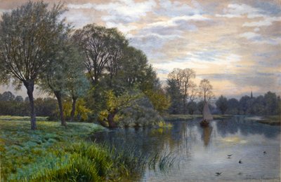 Floden Great Ouse vid solnedgången av George Gordon Fraser