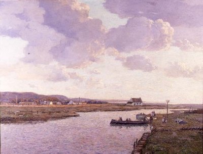 Rhyl Estuary, North Wales (olja på duk) av George Graham