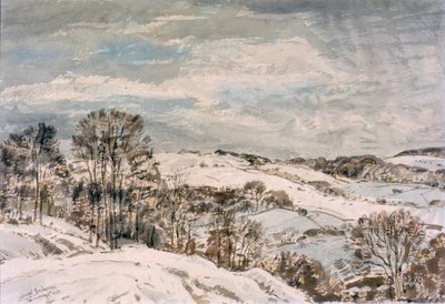 Winter in Wensleydale (penna och akvarell på papper) av George Graham