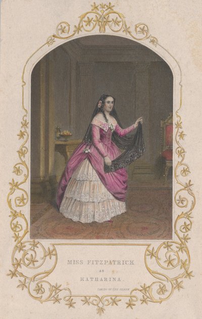 Miss Fitzpatrick som Katharina Taming of the Shrew, 1851., 1851. av George Greatbach