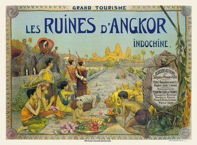 Fransk affisch som annonserar templen i Angkor i Indokina av George Groslier